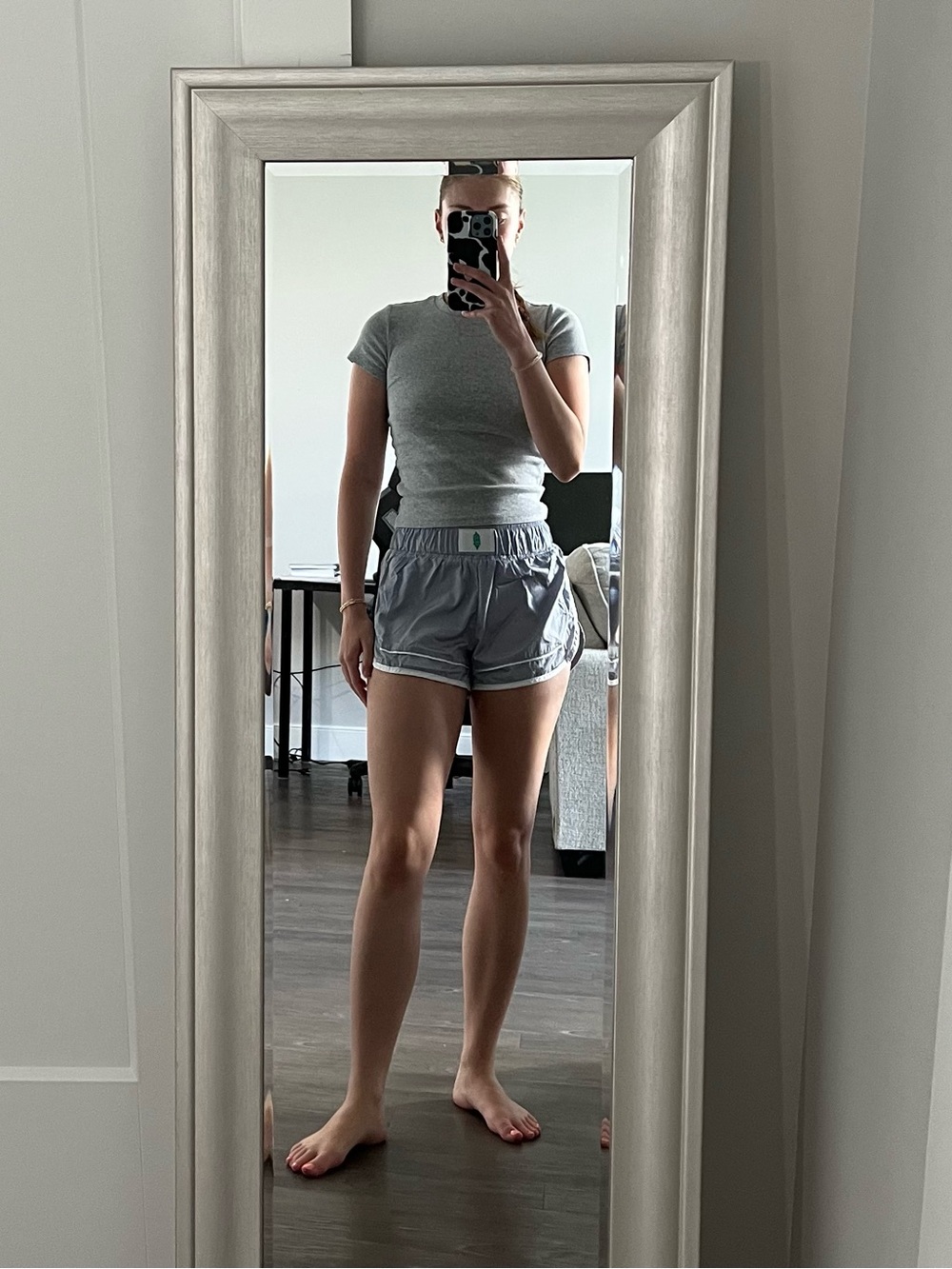 FP Movement Gray Varsity Blue Shorts